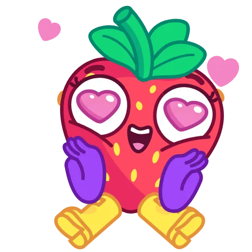 😍 Стикер «Strawberry Time» для Telegram
