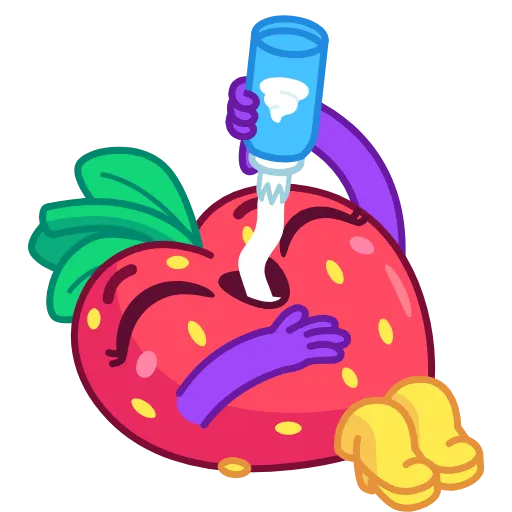 😚 Стикер «Strawberry Time» для Telegram
