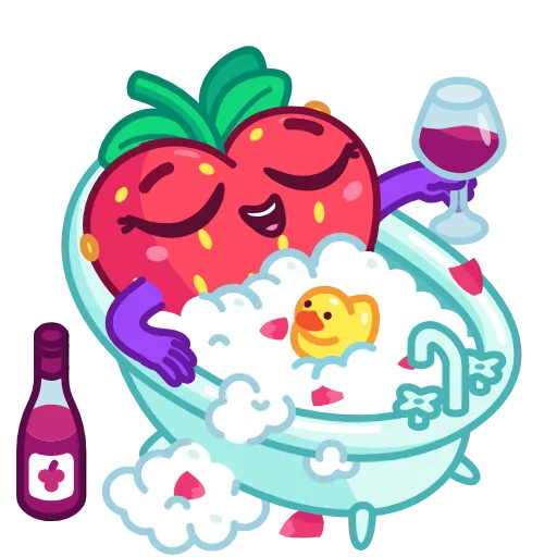 ☹️ Стикер «Strawberry Time» для Telegram