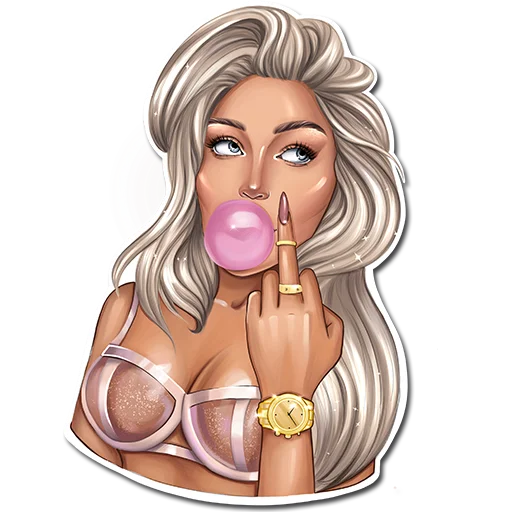 🖕 Стикер «SUCCUBUS BLONDE» для Telegram