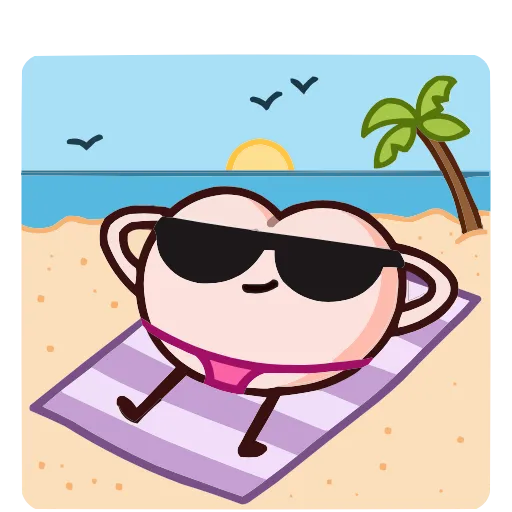 🏖 Эмодзи «Летний Попкинс» для Telegram