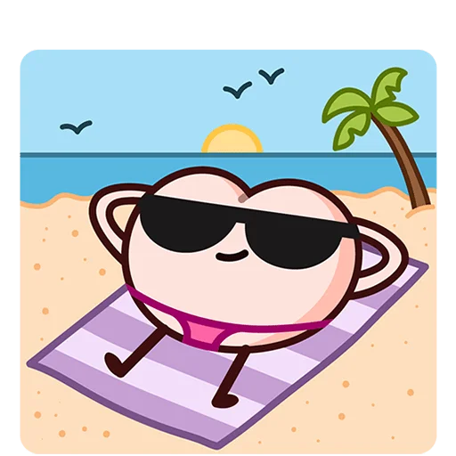 🏖 Стикер «Летний Попкинс Без Текста» для Telegram