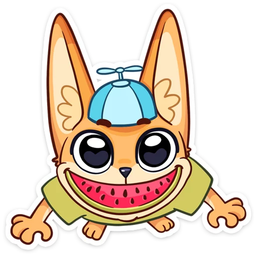 🍉 Стикер «Солнечный денёк Фикс в наборе Беззаботное лето» для Telegram