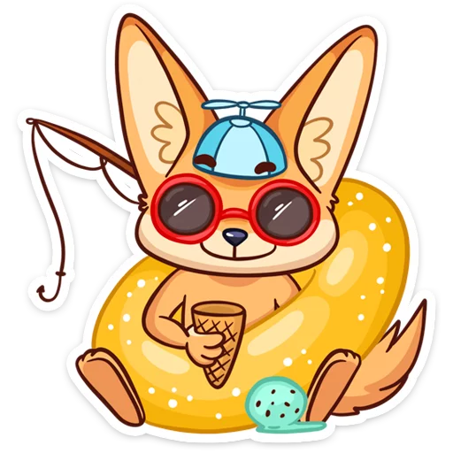 😎 Стикер «Солнечный денёк Фикс в наборе Беззаботное лето» для Telegram