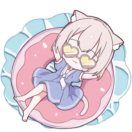 🏖 Стикер «Летняя Мининеко» для Telegram