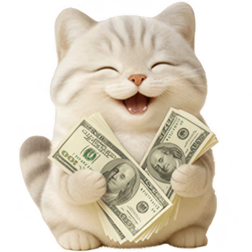 🤑 Стикер «Супер милый кот» для Telegram