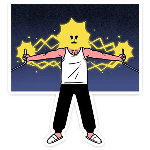 ⚡ Стикер «Супергерои носят усы» для Telegram