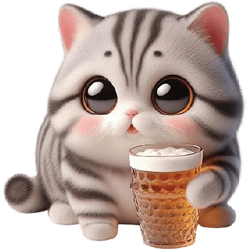 🍺 Стикер «Полосатый котенок» для Telegram