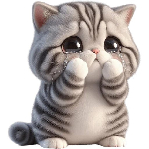 😭 Стикер «Полосатый котенок» для Telegram
