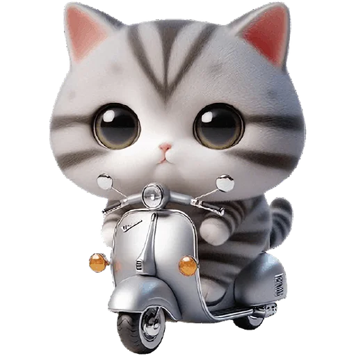 🛵 Стикер «Полосатый котенок» для Telegram