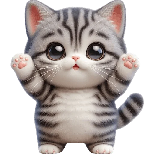 🤗 Стикер «Полосатый котенок» для Telegram