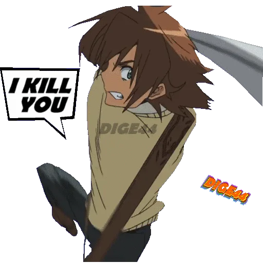💀 Стикер «TATSUMI AKAME GA KILL» для Telegram