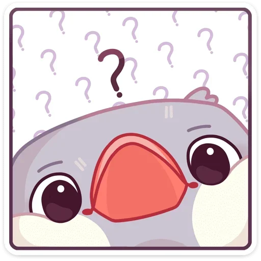 ❔ Стикер «Птичка Пухлик без надписей» для Telegram