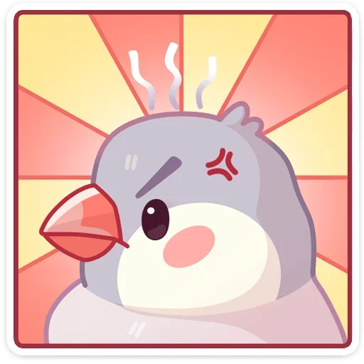 😡 Стикер «Птичка Пухлик без надписей» для Telegram