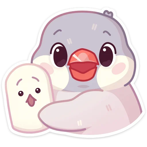 😮 Стикер «Птичка Пухлик без надписей» для Telegram