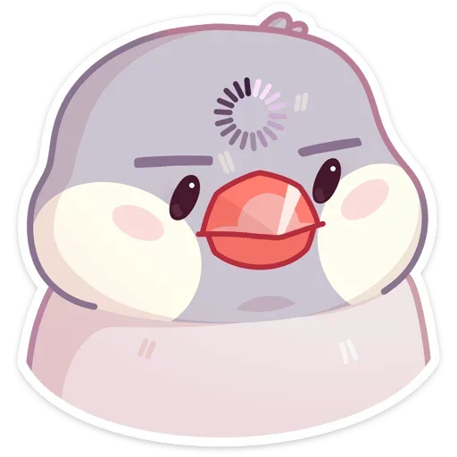 ❔ Стикер «Птичка Пухлик без надписей» для Telegram