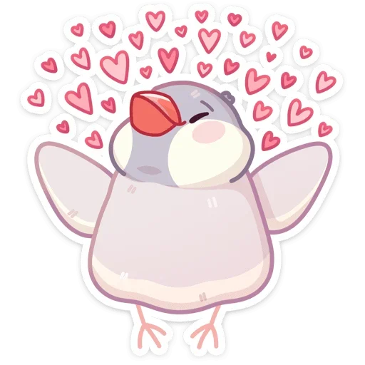 🥰 Стикер «Птичка Пухлик без надписей» для Telegram