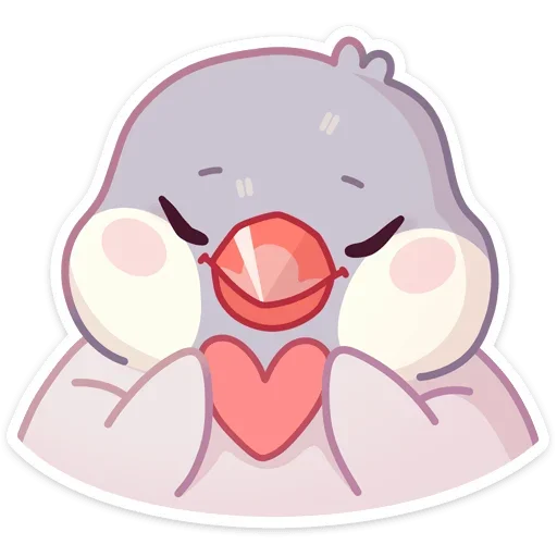 ❤ Стикер «Птичка Пухлик без надписей» для Telegram