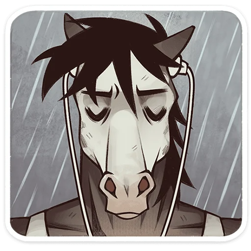 🐴 Стикер «Конь Гром» для Telegram