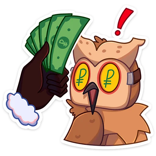 🤑 Стикер «Совушка Tiny Bunny -» для Telegram