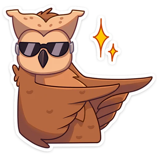 😎 Стикер «Совушка Tiny Bunny -» для Telegram