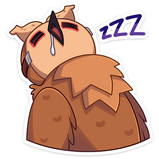😴 Стикер «Совушка Tiny Bunny -» для Telegram
