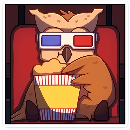 🍿 Стикер «Совушка Tiny Bunny -» для Telegram