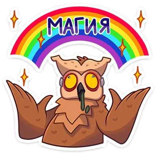 🌈 Стикер «Совушка Tiny Bunny -» для Telegram