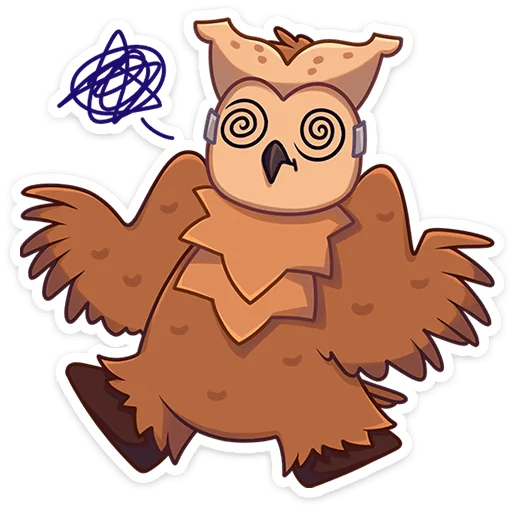 😵‍💫 Стикер «Совушка Tiny Bunny -» для Telegram