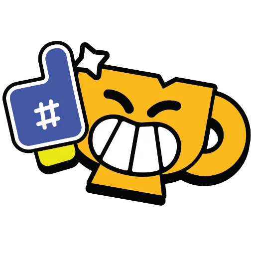 ☝ Стикер «Крутые бравл значки» для Telegram