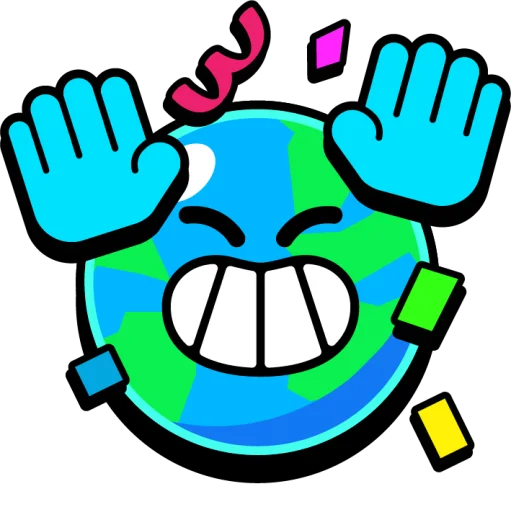 🌎 Стикер «Крутые бравл значки» для Telegram