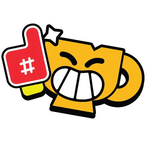 ☝ Стикер «Крутые бравл значки» для Telegram