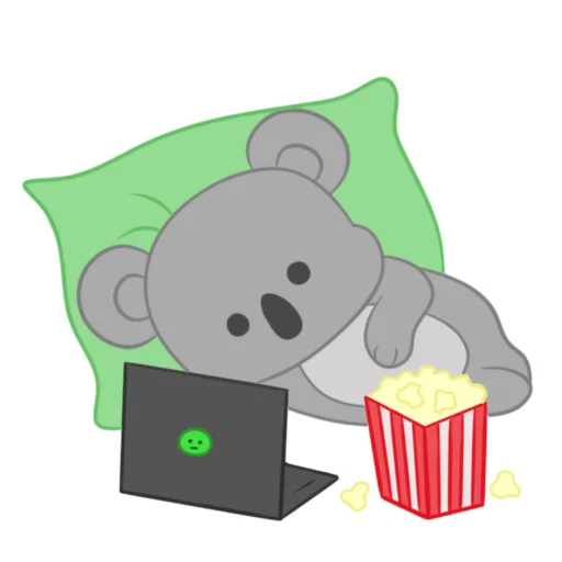 🍿 Стикер «Черепашка и Коала» для Telegram
