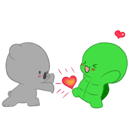 😘 Стикер «Черепашка и Коала» для Telegram