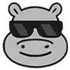 😎 Эмодзи «Бегемот» для Telegram