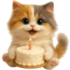 🎂 Эмодзи «Трехцветный котик» для Telegram