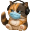 😷 Эмодзи «Трехцветный котик» для Telegram