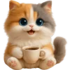 ☕️ Эмодзи «Трехцветный котик» для Telegram