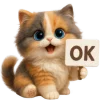 👌 Эмодзи «Трехцветный котик» для Telegram