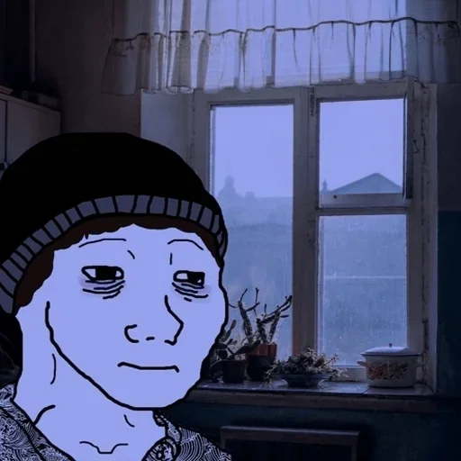 😕 Стикер «Wojak Party» для Telegram