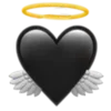 👼 Эмодзи «Black Heart #color #black #white» для Telegram