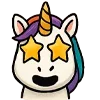 🤩 Эмодзи «😍 Набор эмоджи с единорожкой» для Telegram