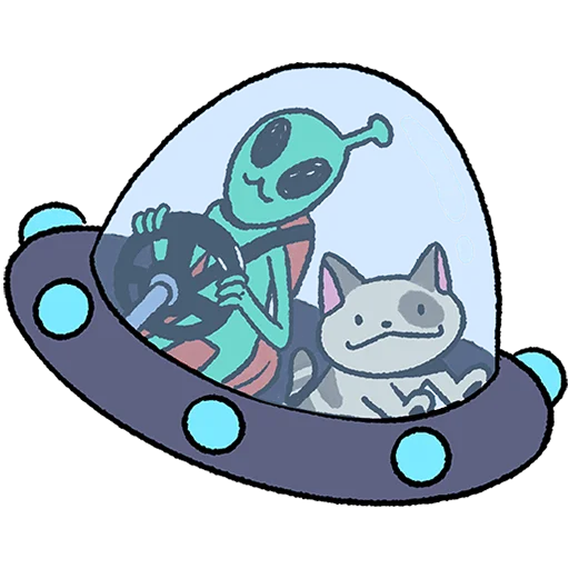 🛸 Стикер «Неопознанные Летающие Обаяшки Без Текста» для Telegram