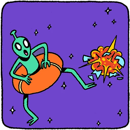🛸 Стикер «Неопознанные Летающие Обаяшки Без Текста» для Telegram