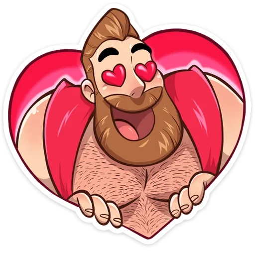 😍 Стикер «Тёмный Валентин • Black hair Velentine» для Telegram