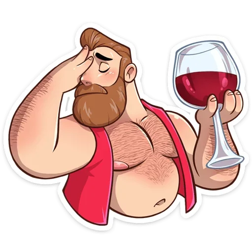 🍷 Стикер «Тёмный Валентин • Black hair Velentine» для Telegram