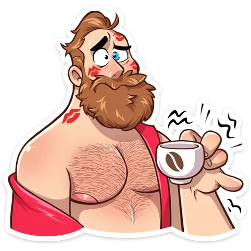 ☕️ Стикер «Тёмный Валентин • Black hair Velentine» для Telegram