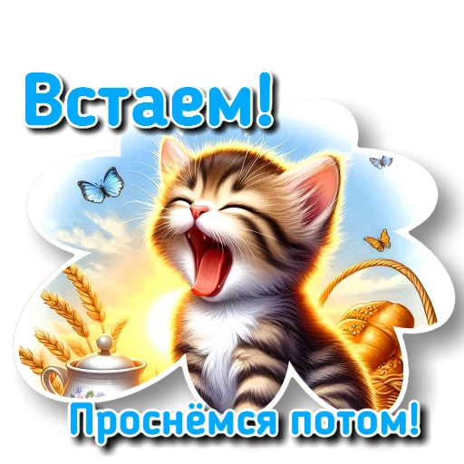 🐱 Стикер «УТРЕННЕЕ» для Telegram