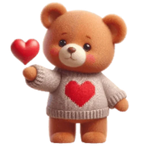 Стикерпак Valentine Bear для Telegram — скачать