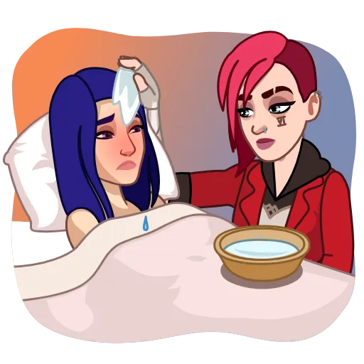 😷 Стикер «Vi & Caitlyn» для Telegram